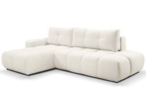 Ecksofa SILE L Creme - Armlehne beidseitig montierbar - Ecke davorstehend links - Ottomane davorstehend links