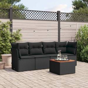 Gartensitzgruppe K4973(5-tlg) Schwarz - Massivholz - 69 x 62 x 62 cm