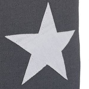 1 x Türstopper Stern mit Griff anthrazit Grau - Weiß - Metall - Naturfaser - Textil - 11 x 23 x 11 cm