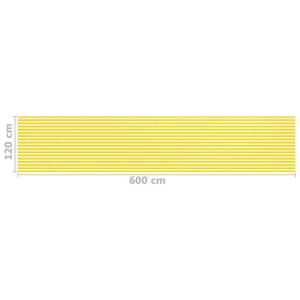 Écran de balcon Blanc - Jaune - Largeur : 120 cm