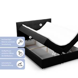 Boxspringbett Doppelbett Valbona Schwarz - Breite: 180 cm