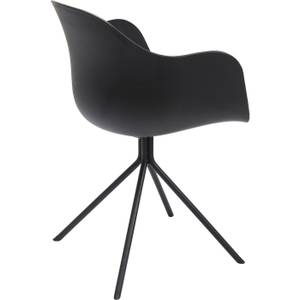 Chaise à accoudoirs Bel Air Noir - Cuir synthétique - 58 x 78 x 52 cm