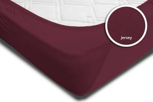 2 Bettlaken Jersey bordeaux 200 x 200 cm Rot - Textil - 200 x 25 x 200 cm