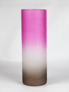 Handbemalte Glasvase Pink - Glas - 10 x 30 x 10 cm