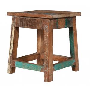 Hocker aus Recyceltem Teakholz Massivholz - Holzart/Dekor - 26 x 30 x 26 cm