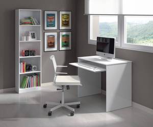Schreibtisch Dayton Weiß - Holzwerkstoff - 54 x 79 x 90 cm