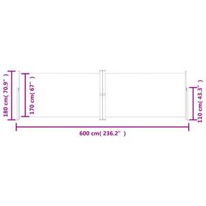 Auvent latéral 3016426-4 Marron - 600 x 180 cm