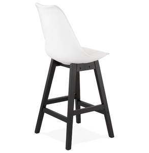 Tabouret De Bar CAMILA Noir - Blanc - Chêne foncé