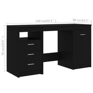 Schreibtisch 3002216 Schwarz - Holzwerkstoff - 140 x 76 x 50 cm