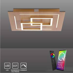 LED Deckenlampe Smart Home Q - LINEA CCT Braun - Metall - 40 x 7 x 40 cm