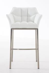 Tabouret de bar DAMASO Lot de 2 Blanc - Argenté