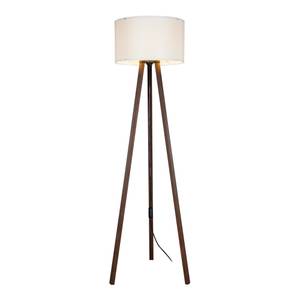 Lampadaire Keynes effet noyer / crème Marron - Textile - 37 x 136 x 37 cm