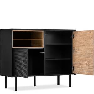 LOFTY Kommode TV/HiFi-Einlage Schwarz - Braun - Eiche Dekor