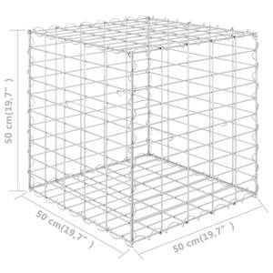 Gabionen DE176 Silber - Metall - 50 x 50 x 50 cm