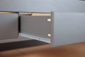 Bett mit Schubladen und zweitem unteren Grau - Holz teilmassiv - 205 x 98 x 63 cm