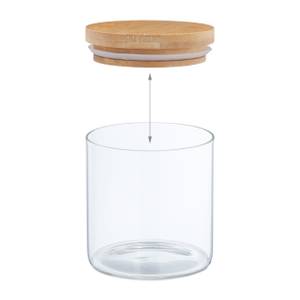 9er Set Vorratsgläser mit Deckel 500 ml Braun - Bambus - Glas - Kunststoff - 10 x 11 x 10 cm