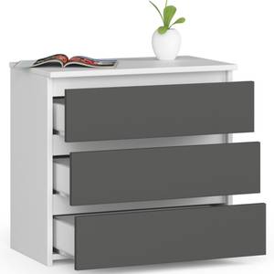 Table de Chevet CL3 60 Graphite - Gris - Blanc - Largeur : 40 cm