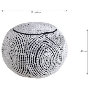 Pouf boule en polyester Textile - 50 x 35 x 50 cm