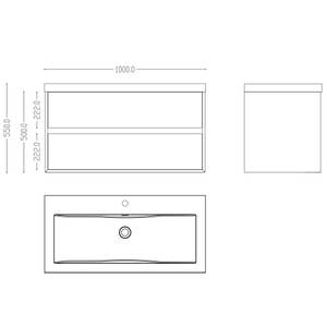 Waschtisch Rimo Eiche Wotan Dekor - Breite: 100 cm