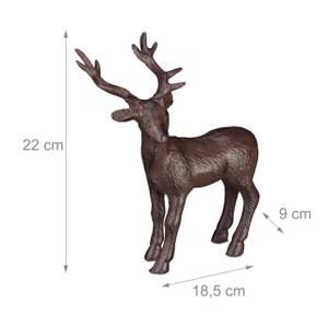 Figurine de cerf taille L en lot de 3 Marron - Métal - 19 x 22 x 9 cm