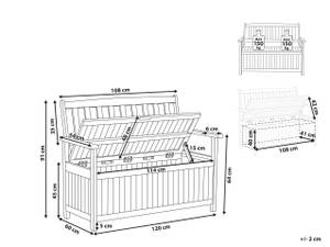 Banc SOVANA Chêne clair - Rouge - Largeur : 120 cm