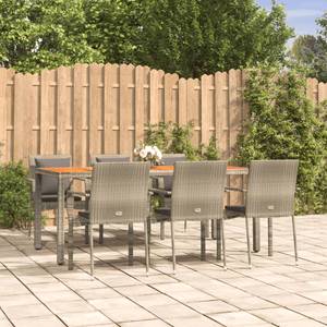 Garten Essgruppe 3029221-3 (7-teilig) Grau - Metall - Polyrattan - 190 x 75 x 90 cm