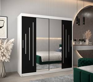 Armoire à portes coulissantes york 1 Noir - Blanc - Largeur : 200 cm - 2 porte