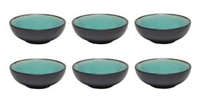 Dip-Gericht Crete 6er Set Blau - Naturfaser - 2 x 4 x 11 cm