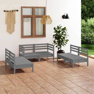 Salon de jardin Gris - Bois massif - Bois/Imitation - 64 x 63 x 64 cm