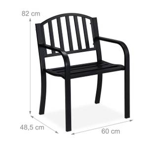 Chaise de jardin en métal Noir - Métal - 60 x 82 x 49 cm