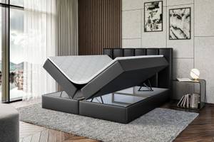 Boxspringbett BOXI1 Hochglanz Schwarz - Breite: 160 cm - H3