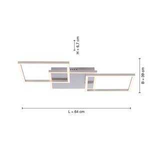 LED Deckenlampe Rahmenleuchte Silber - Metall - 55 x 70 x 55 cm