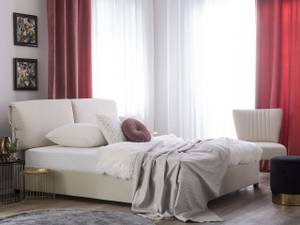 Lit double BELFORT Beige - Crème - Chêne foncé - Largeur : 151 cm