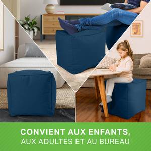 Tabouret pouf "Cube" 40x40x40cm Bleu nuit