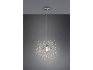 LED Pendelleuchte dimmbar Chrom 52cm Silber