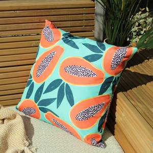 Papaya Outdoor-Kissen Grün - Textil - 43 x 43 x 10 cm