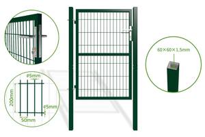 Portillon grillagé RAZO poteaux carrés Vert - Hauteur : 146 cm