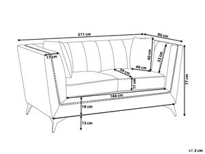 3-Sitzer Sofa GAULA Blau - Petrol - Silber