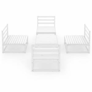 Garten-Lounge-Set (5-teilig) 3009868-1 Weiß - Massivholz - Holzart/Dekor - 70 x 30 x 70 cm