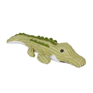 Butoir de porte en forme de crocodile Noir - Vert - Blanc - Fibres naturelles - Matière plastique - Textile - 45 x 8 x 16 cm