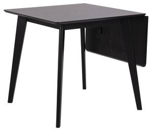 Table à manger Roxby Noir - En partie en bois massif - 120 x 76 x 80 cm