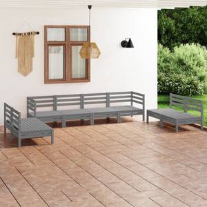 Garten-Lounge-Set Grau - Massivholz - Holzart/Dekor - 64 x 63 x 64 cm