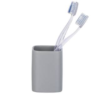 Behälter für Zahnbürsten und Zahnpasta Grau - Keramik - 7 x 9 x 7 cm