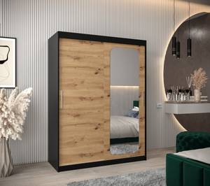 Armoire à portes coulissantes promo t2 Noir - Imitation chêne - Largeur : 150 cm - 2 porte