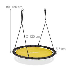 Balançoire nid d'oiseau rond 120 cm Noir - Jaune