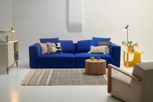 BIG CUBE Sofa Blau - Textil - Holz teilmassiv - 300 x 66 x 122 cm