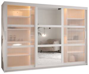 ARMOIRE À PORTES COULISSANTES FLUTES Largeur : 250 cm - Argenté