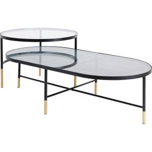 Tables basses Fence (lot de 2) Noir - Verre - 120 x 60 x 35 cm