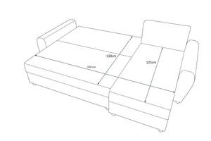 Ecksofa FION-L Schwarz - Orange - Ecke davorstehend rechts