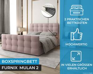 Boxspringbett MULAN 2 Hellrosa - Breite: 165 cm